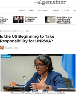 Algemeiner_Is US Taking Resp. for UNRWA_MS