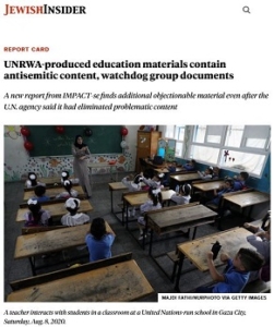 Jewish Insider_UNRWA-produced materials contain antisemitic content_Watchdog_Screen