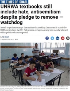 TOI_UNRWA Palestinian Textbooks Promote Antisemitism, Hate and Violence_Screen
